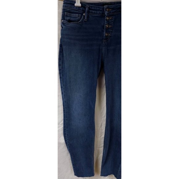 Silver Jeans Co Womens 30X26 High Note Skinny Exposed Button Fly Raw Hem Jeans - Picture 2 of 14